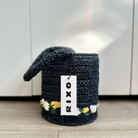 Rixo Ailish Bag Navy Embroidery NWT - Picture 4 of 8